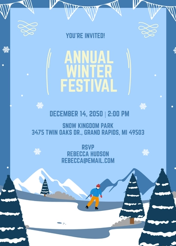 Winter Festival Invitation Template - Edit Online & Download