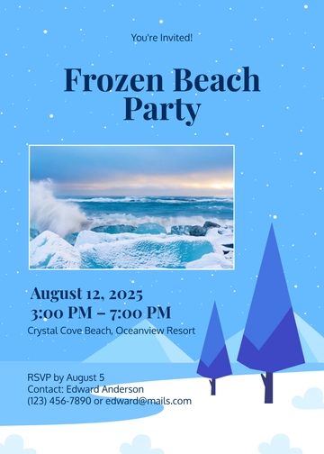 Professional Frozen Beach Invitation Template - Edit Online & Download