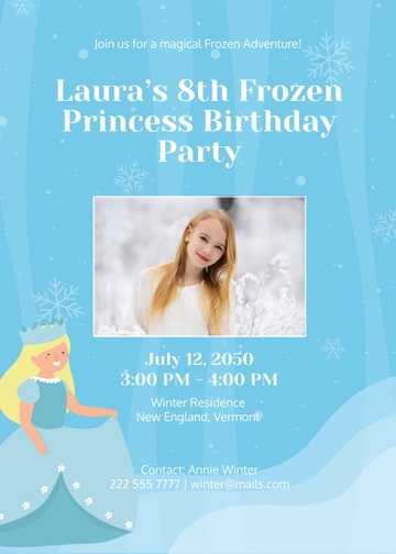 Frozen Princess Elsa Invitation Template - Edit Online & Download