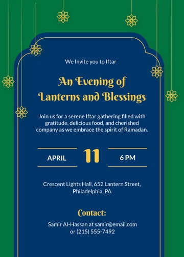 Fanoos-Themed Iftar Invitation Template - Edit Online & Download