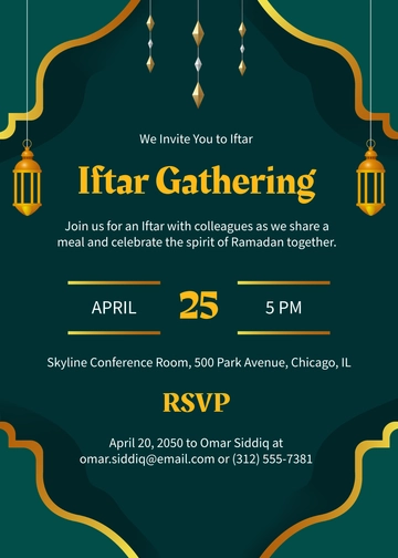 Office Iftar Invitation Template - Edit Online & Download