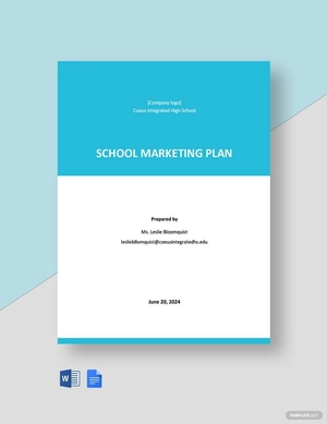 Editable School Marketing Plan Template