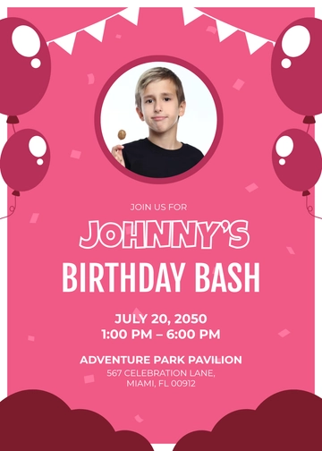 Pink Confetti Boy Invitation Template - Edit Online & Download