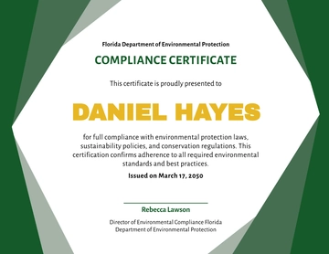 Green Material Compliance Certificate Design Template - Edit Online & Download