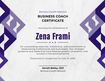 Business Coach Certificate Template - Edit Online & Download