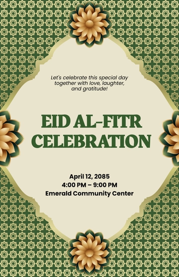 Eid Al-Fitr Celebration Poster Template - Download | Template.net