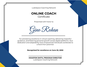 Online Coach Certificate Template - Download | Template.net