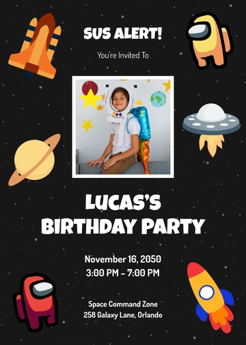 Among Us Boy Invitation Template - Edit Online & Download