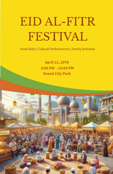Eid Al-Fitr Festival Poster Template - Edit Online & Download