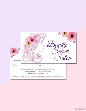 Salon Appointment Card Template