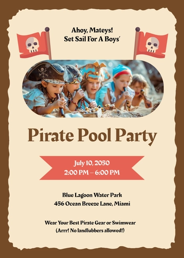 Simple Pirate Boy Invitation Template - Edit Online & Download