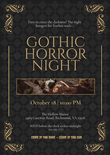 Gothic Horror Night Invitation Template - Edit Online & Download
