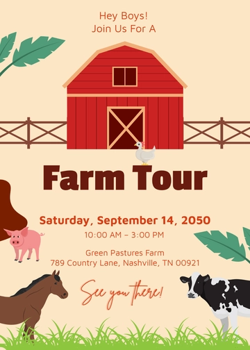 Modern Farm Boy Invitation Template - Edit Online & Download
