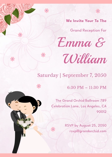Beautiful Reception Party Invitation Template - Edit Online & Download
