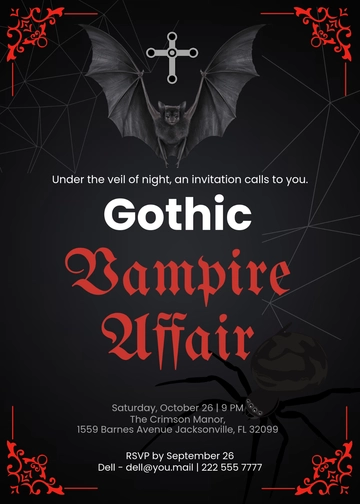 Modern Gothic Vampire Invitation Template - Edit Online & Download