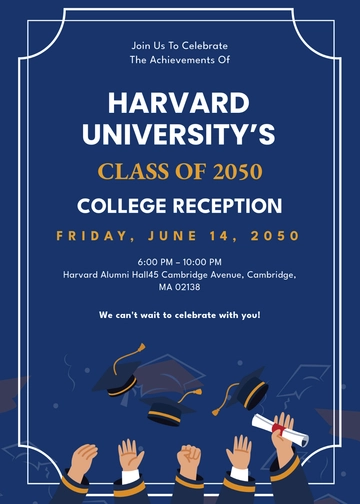 Editable College Reception Invitation Template - Edit Online & Download