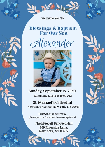 Boy Christening Invitation Template - Edit Online & Download