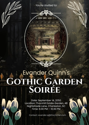 Aesthetic Gothic Garden Invitation Template - Edit Online & Download