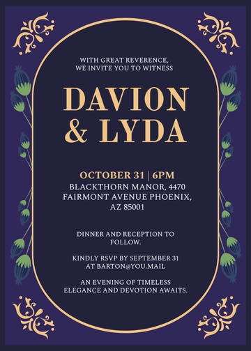 Professional Gothic Wedding Invitation Template - Edit Online & Download