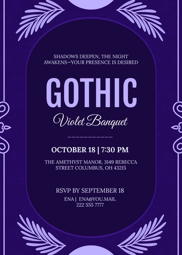 Dark Purple Gothic Invitation Template - Edit Online & Download