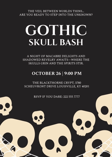 Gothic Skull Invitation Template - Edit Online & Download