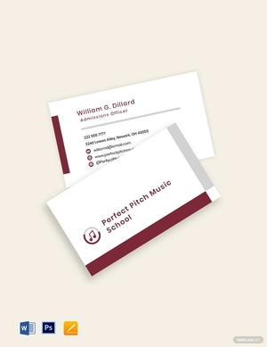 Music School Business Card Template