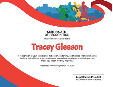 Track and Field Coach Certificate Template - Edit Online & Download