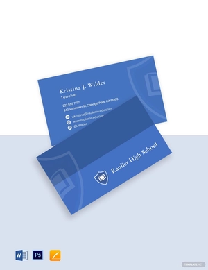 Secondary School Business Card Template