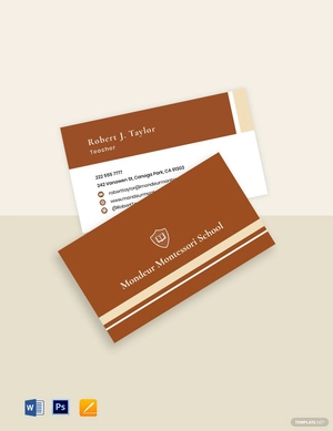 School Teacher Business Card Template