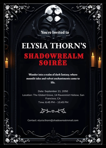Creative Gothic Fantasy Invitation Template - Edit Online & Download