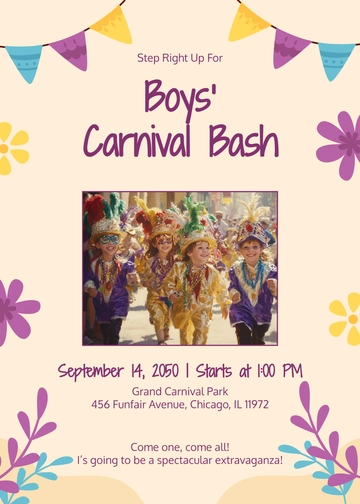 Aesthetic Carnival Boy Invitation Template - Edit Online & Download