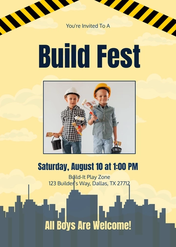 Construction Boy Invitation Template - Edit Online & Download