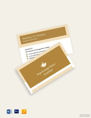 Dance School Business Card Template