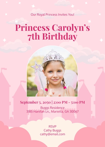 Royal Princess Girl Birthday Invitation Template - Edit Online & Download