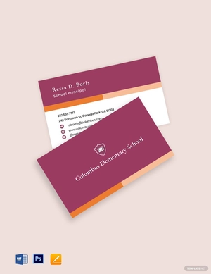 School Principal Business Card Template