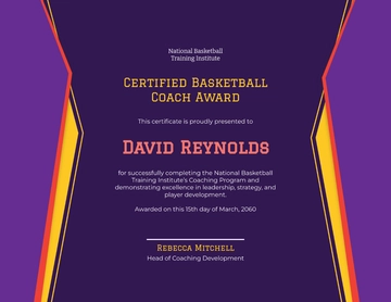 Basketball Coach Certificate Template - Edit Online & Download
