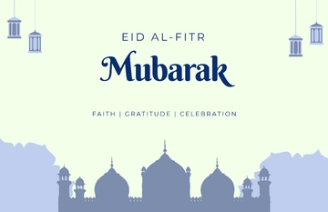 Flat Eid Al-Fitr Poster Template - Edit Online & Download
