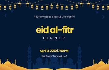 Eid Al-Fitr Invitation Poster Template - Edit Online & Download