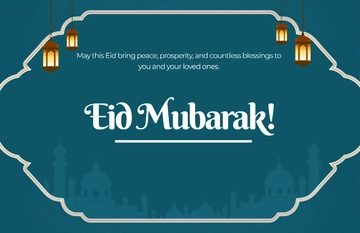 Eid Al-Fitr Greetings Poster Template - Edit Online & Download