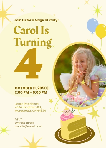 Magical Girl Birthday Invitation Template - Edit Online & Download
