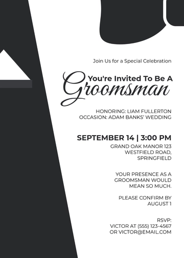 Formal Groomsman Invitation Template - Edit Online & Download