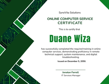 Online Computer Service Certificate Template - Edit Online & Download