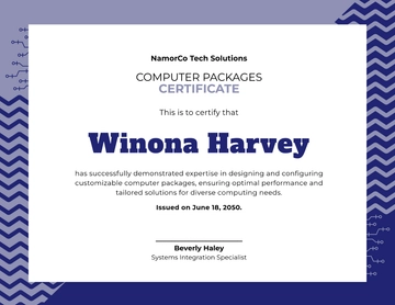 Customizable Computer Packages Certificate Template - Edit Online & Download