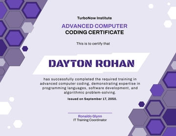 Advanced Computer Coding Certificate Template - Edit Online & Download