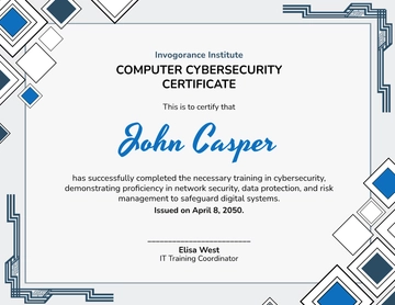 Creative Computer Cybersecurity Certificate Template - Edit Online & Download