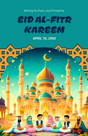 Eid Al-Fitr Kareem Poster Template - Edit Online & Download