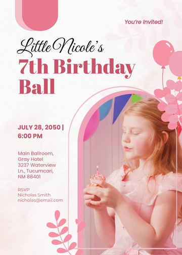 Little Miss Birthday Girl Invitation Template - Edit Online & Download