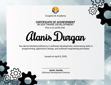 Computer Certificate Template for Software Development - Edit Online & Download
