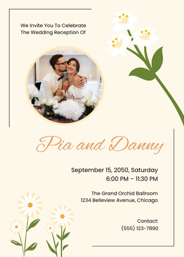 Simple Wedding Reception Invitation Template - Edit Online & Download