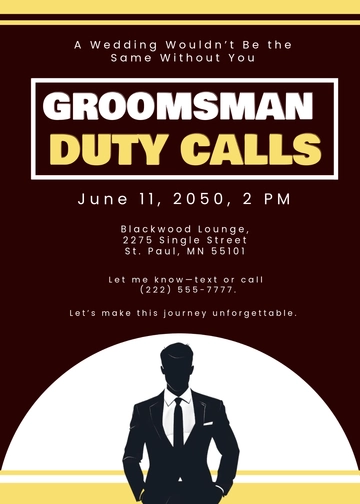 Creative Groomsman Silhouette Invitation Template - Edit Online & Download